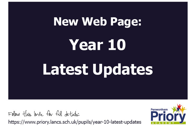 Image of New web page for Year 10 pupils