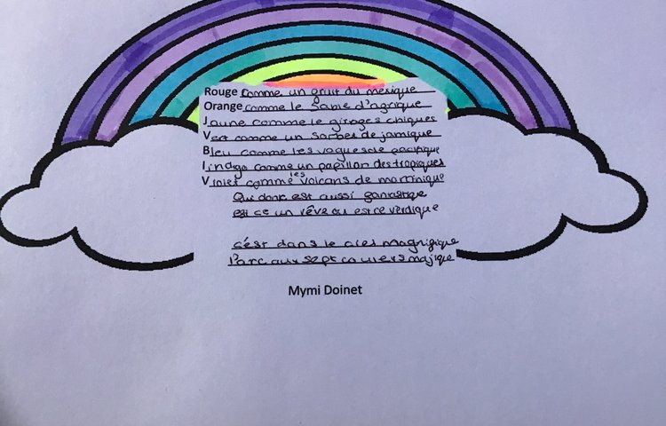 Image of MFL pupils write rainbow poems