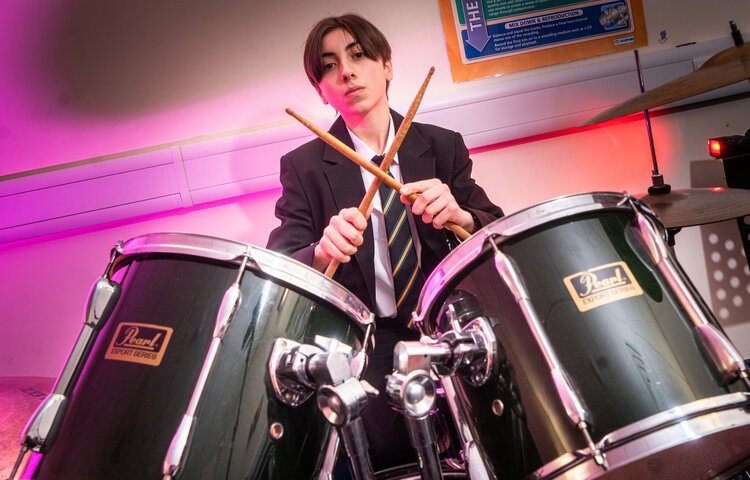 Image of Newcomer Charlie beats the drums to success